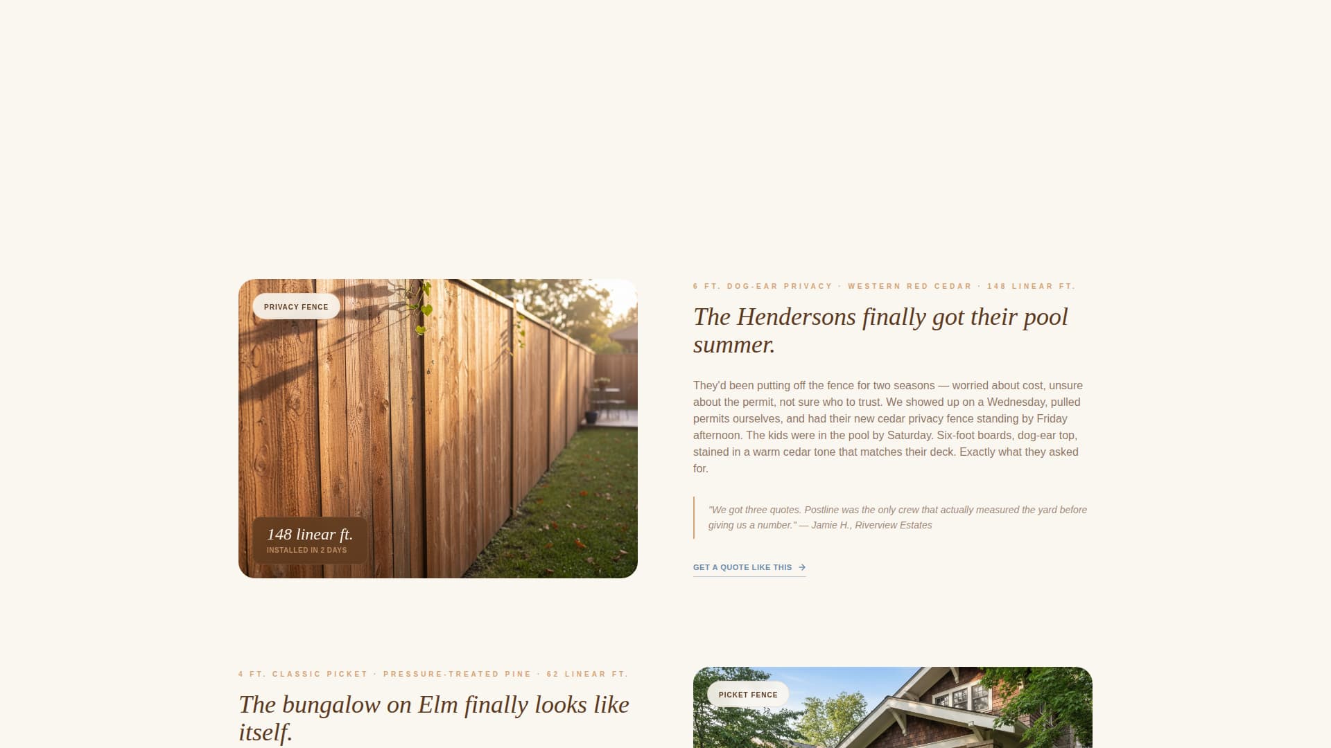 Postline - Trusted Woodfence Landing Page Template