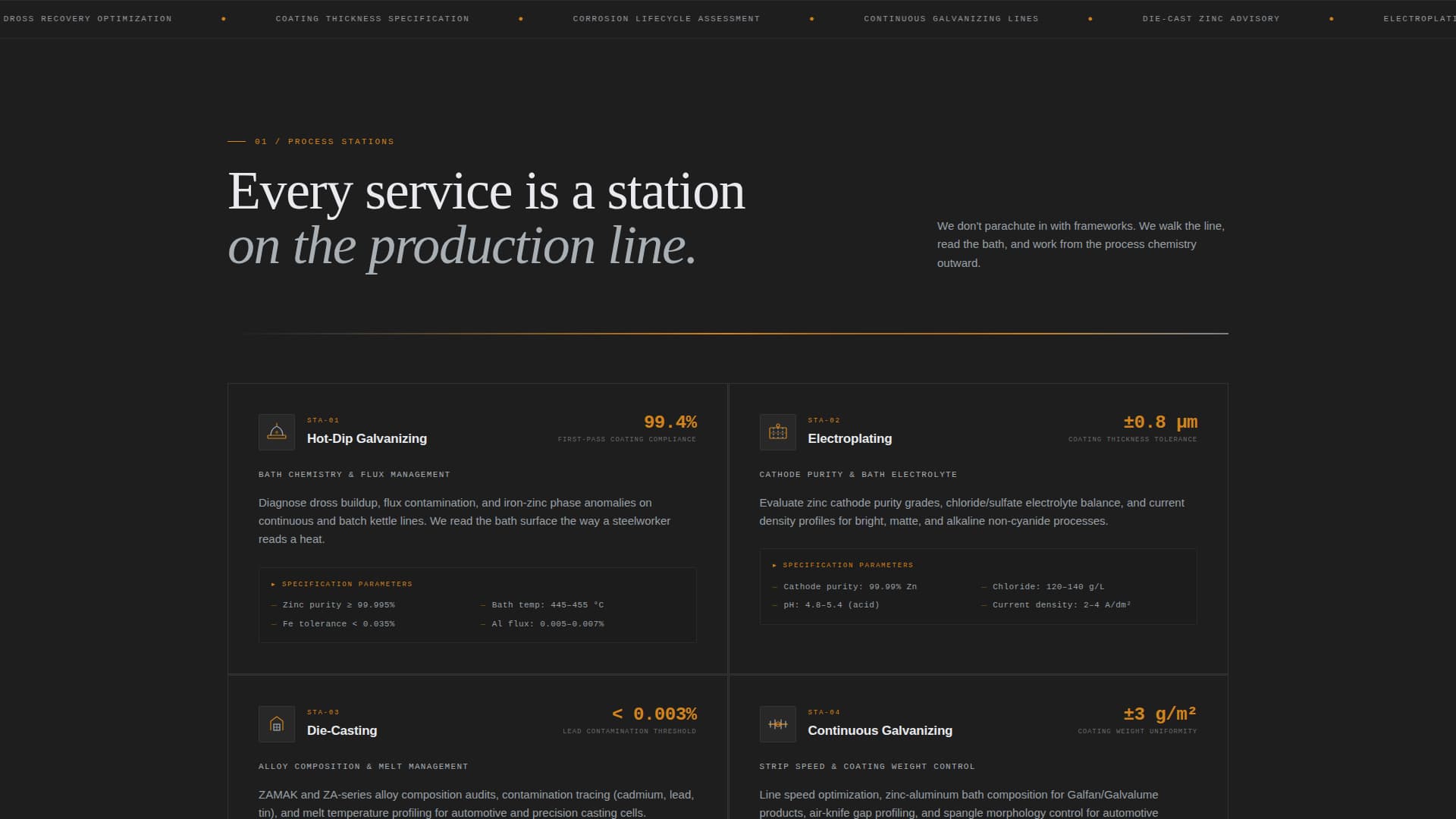 Specialist Zinc Products Appointment Booking Website Template