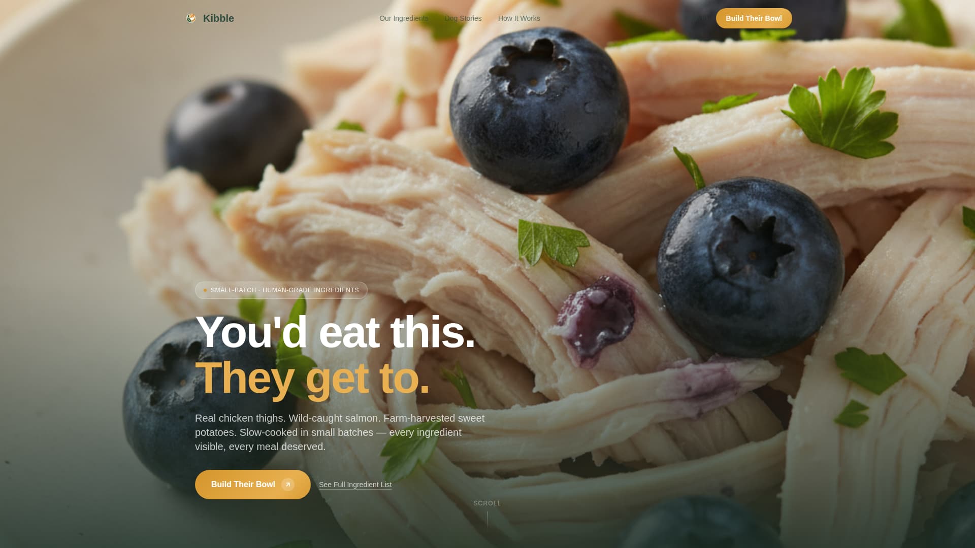 Kibble - Wholesome Petfood Landing Page Template