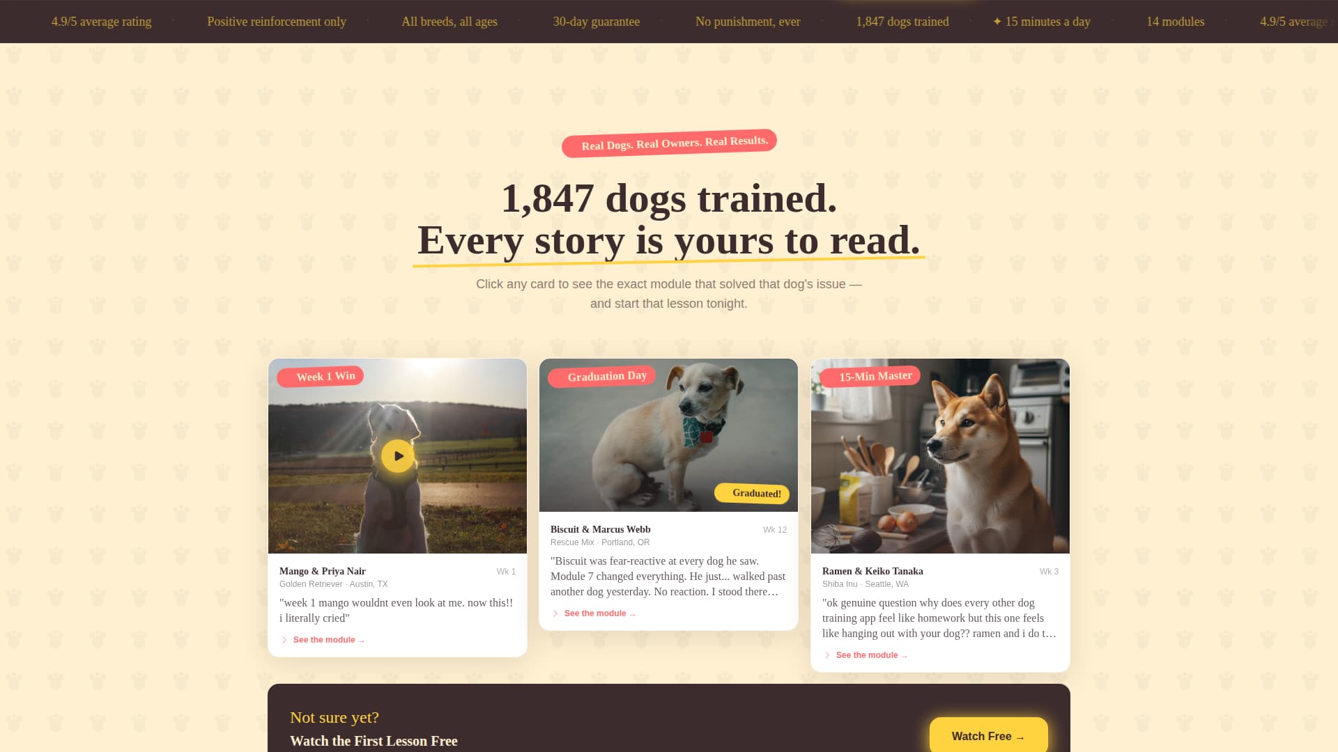 Pet Training & Behavior Pricing Website Template