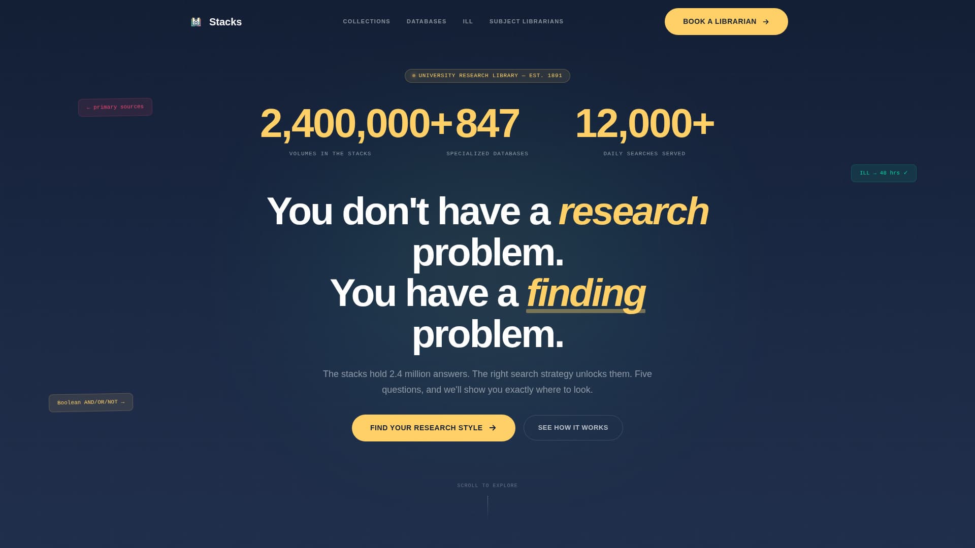 Library & Research Center Professional Website Template
