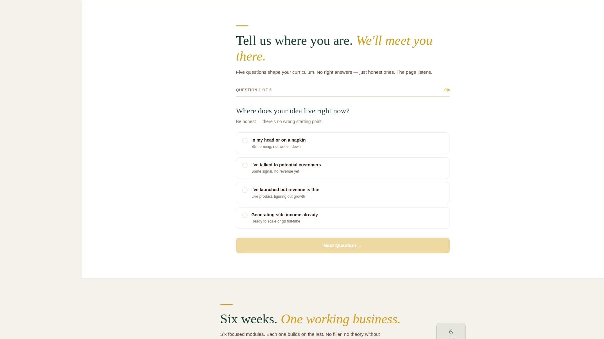 Venture - Personalized Entrepreneurship Landing Page Template