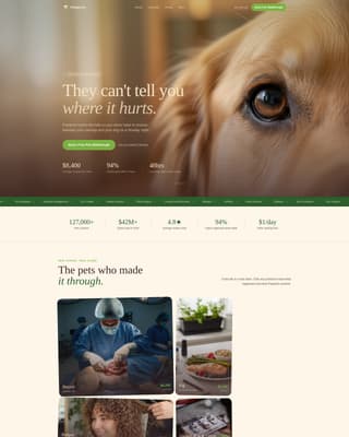 Pet Insurance & Finance Booking Website Template