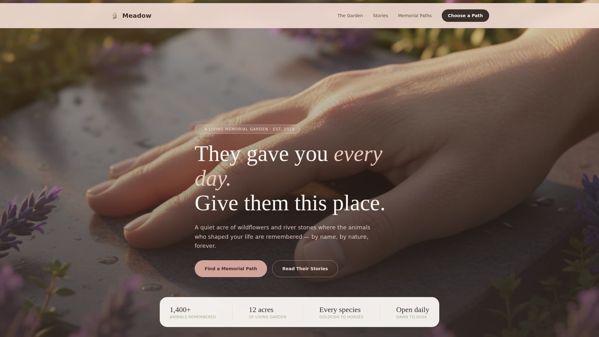 Meadow - Heartfelt Petmemorial Landing Page Template