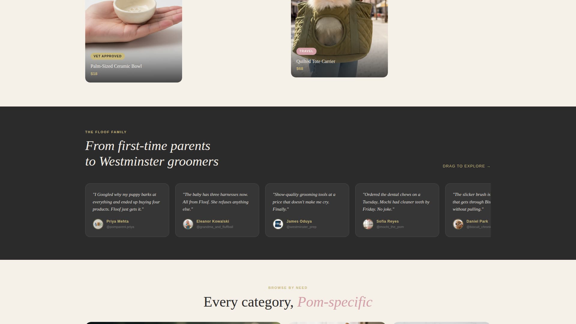 Floof - Curated Pomeranian Landing Page Template