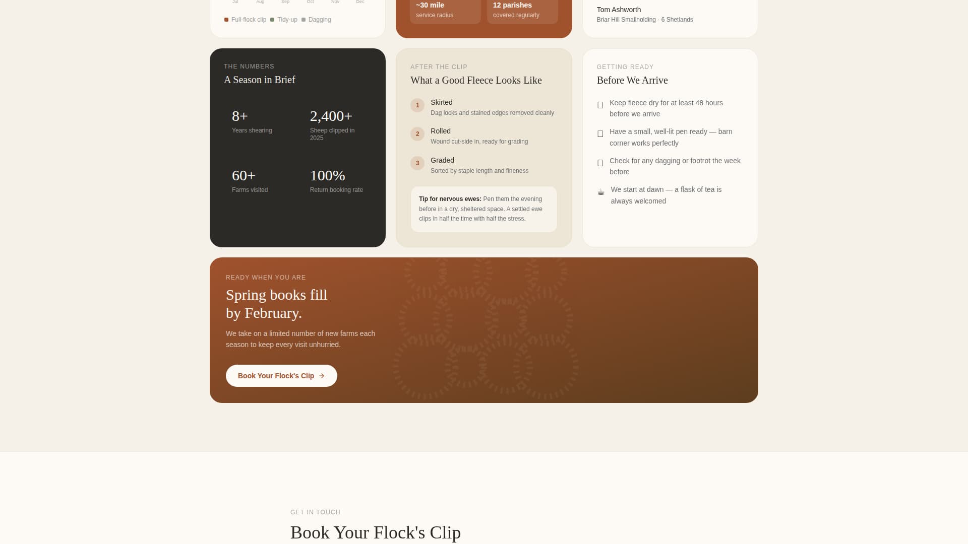 Specialist Livestock & Farm Animal Appointment Booking Website Template