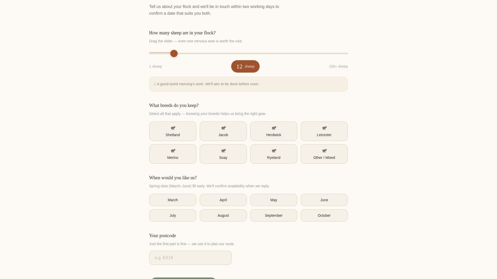 Specialist Livestock & Farm Animal Appointment Booking Website Template