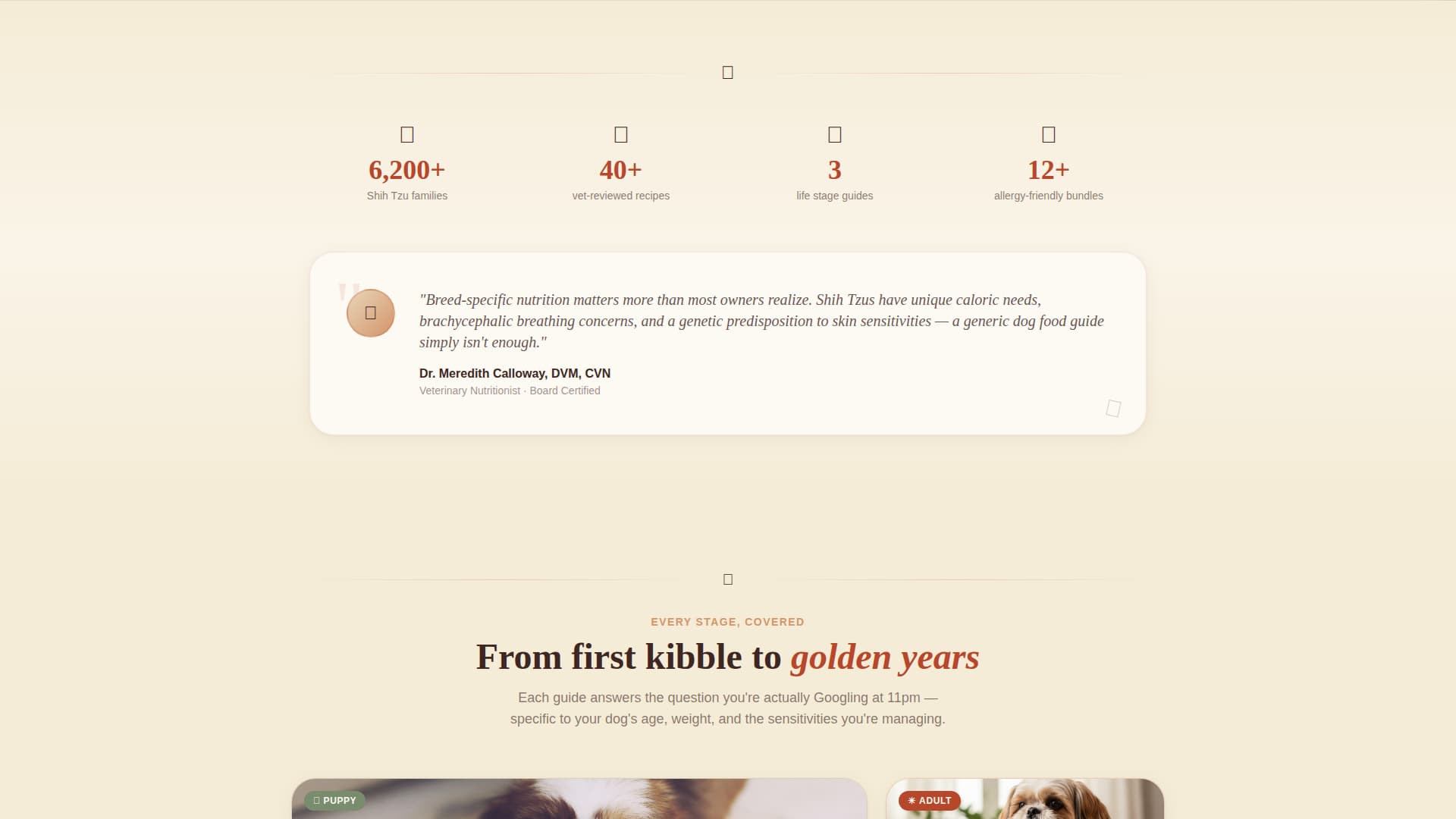Kibble - Wholesome Shihtzu Landing Page Template