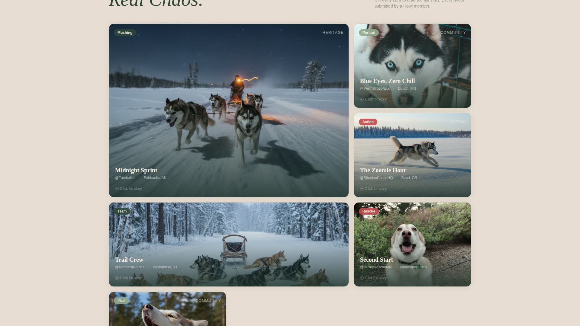 Howl - Vibrant Huskycommunity Landing Page Template