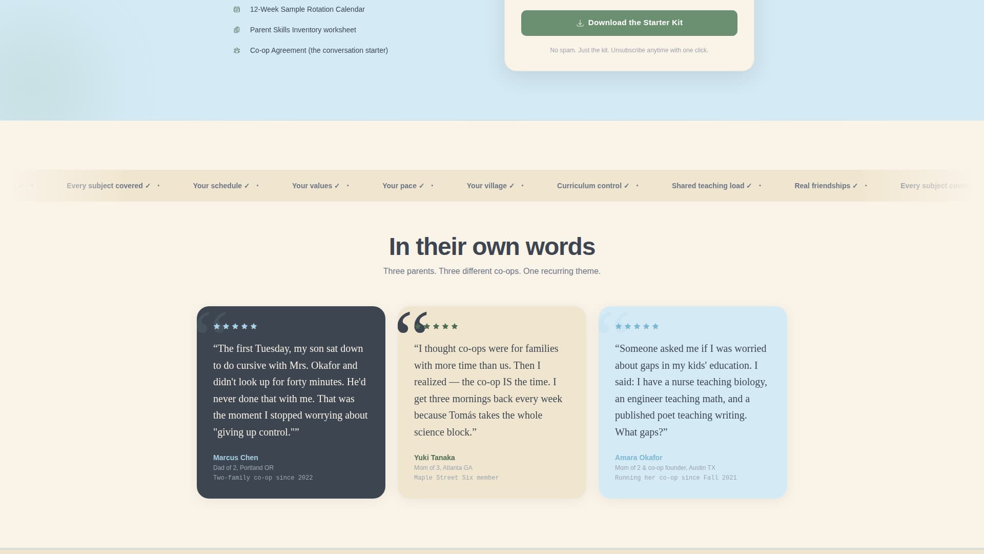 Hearthschool - Trusted Coop Landing Page Template