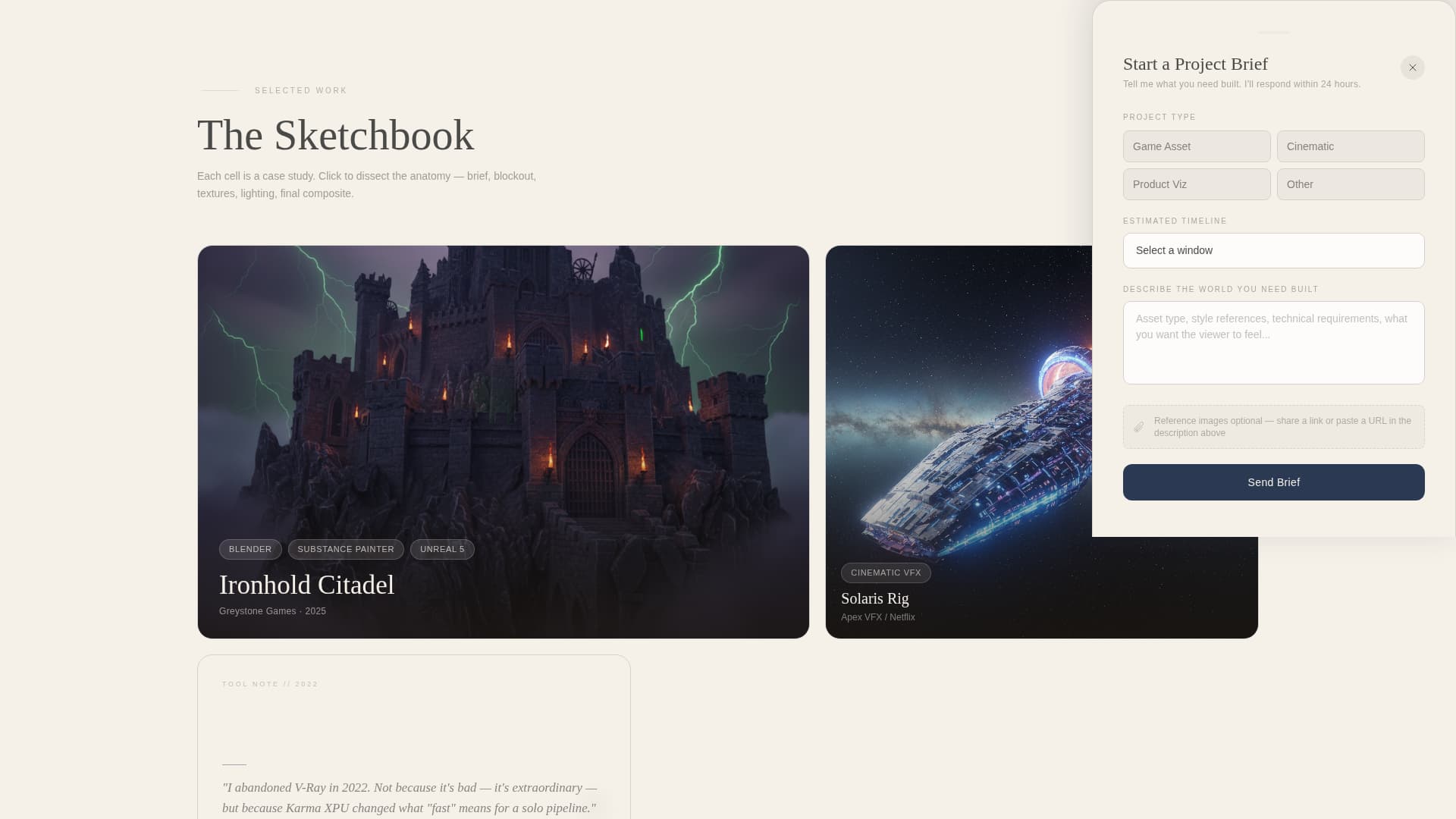 Atelier - Immersive 3D Artist Landing Page Template