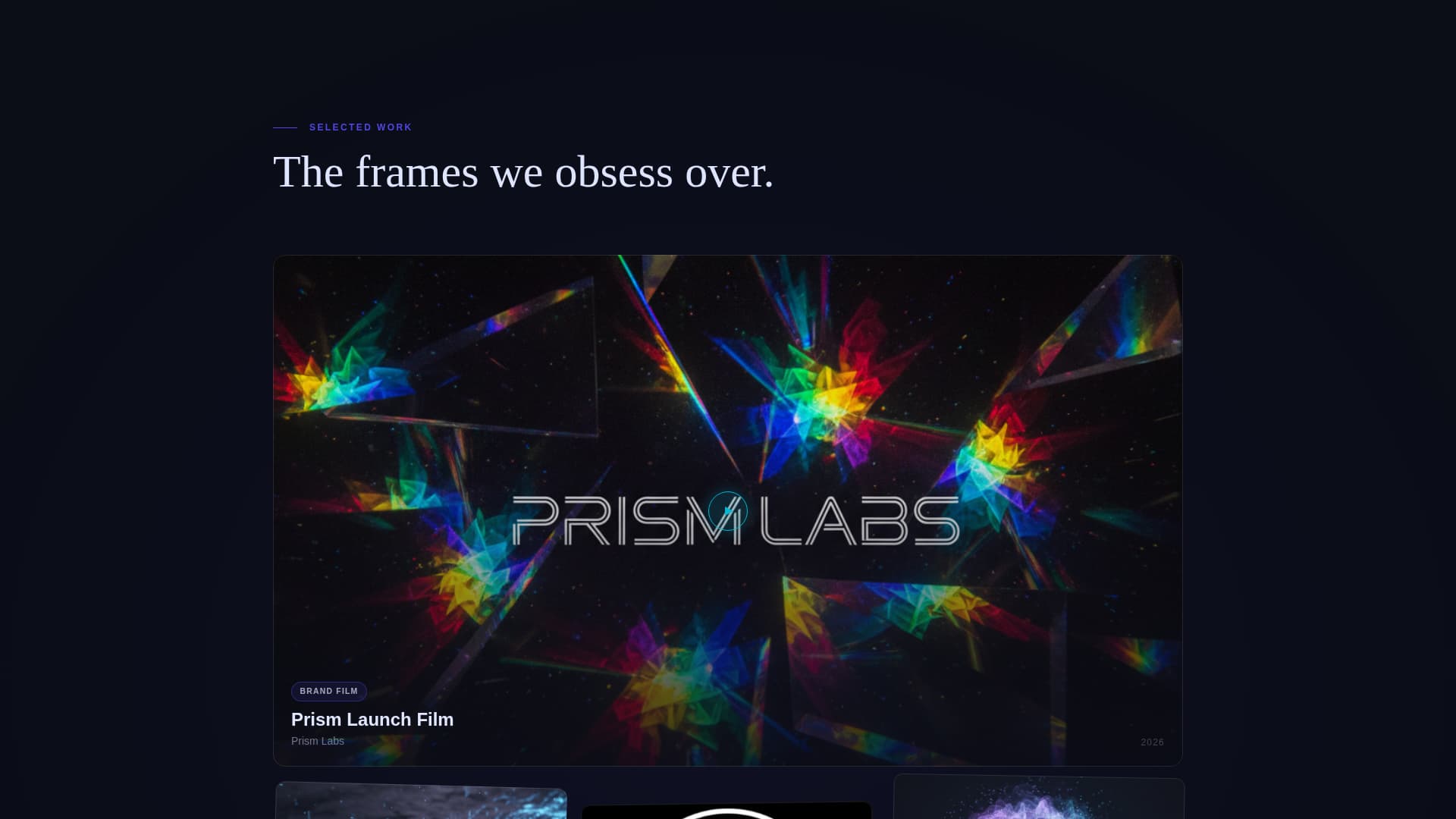 Videography & Film Portfolio Portfolio & Case Study Website Template