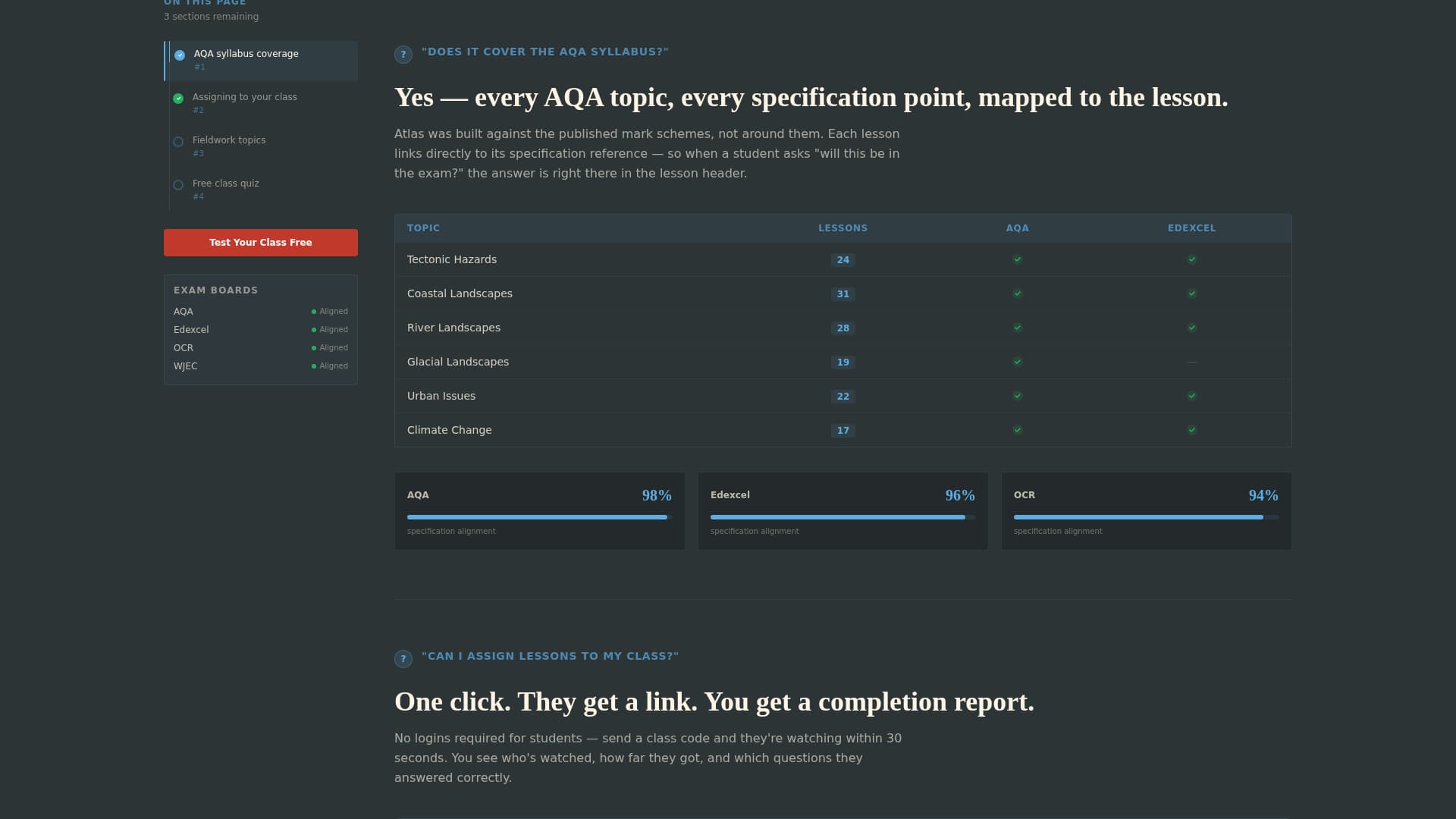 Specialist Geography Education FAQ & Common Questions Website Template