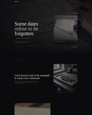 Etch - Timeless Memorial Landing Page Template