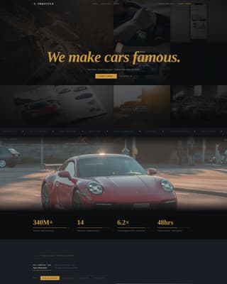 Throttle - Cinematic Automotive Landing Page Template