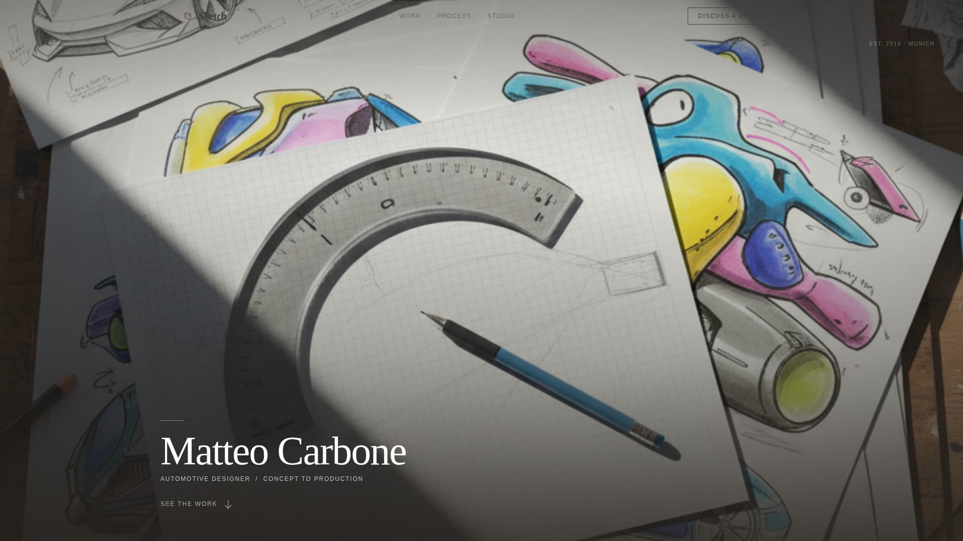 Sketch - Compelling Automotivedesigner Landing Page Template