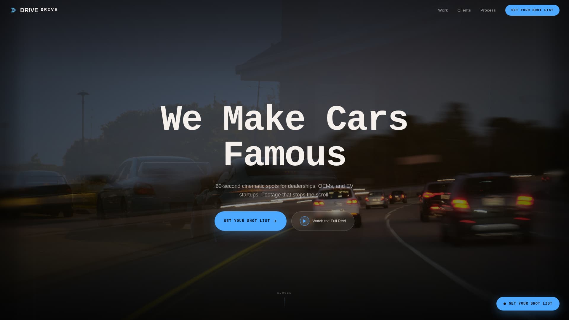 Drive - Cinematic Automotive Landing Page Template