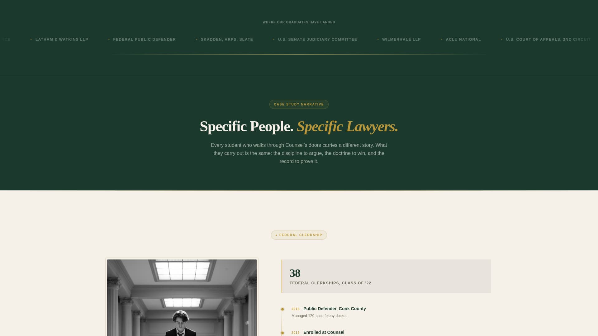 Counsel - Authoritative Lawschool Landing Page Template