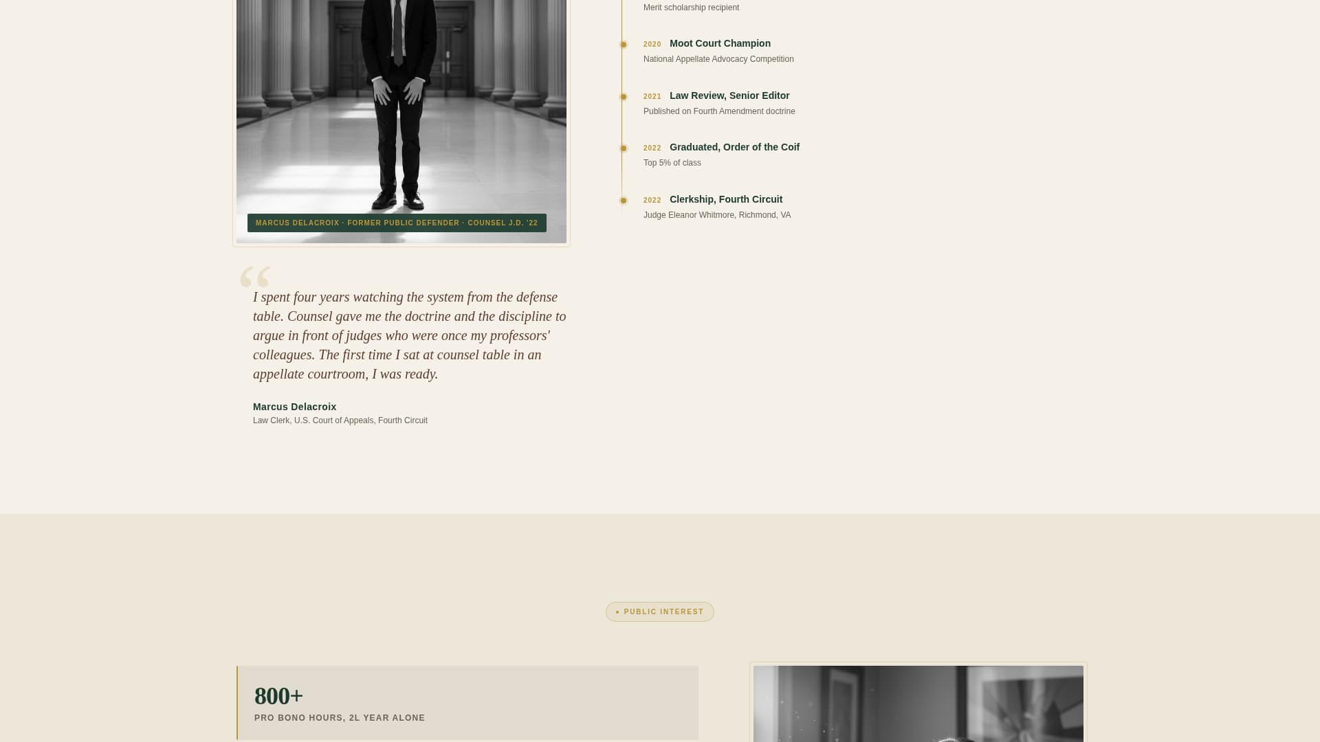 Counsel - Authoritative Lawschool Landing Page Template