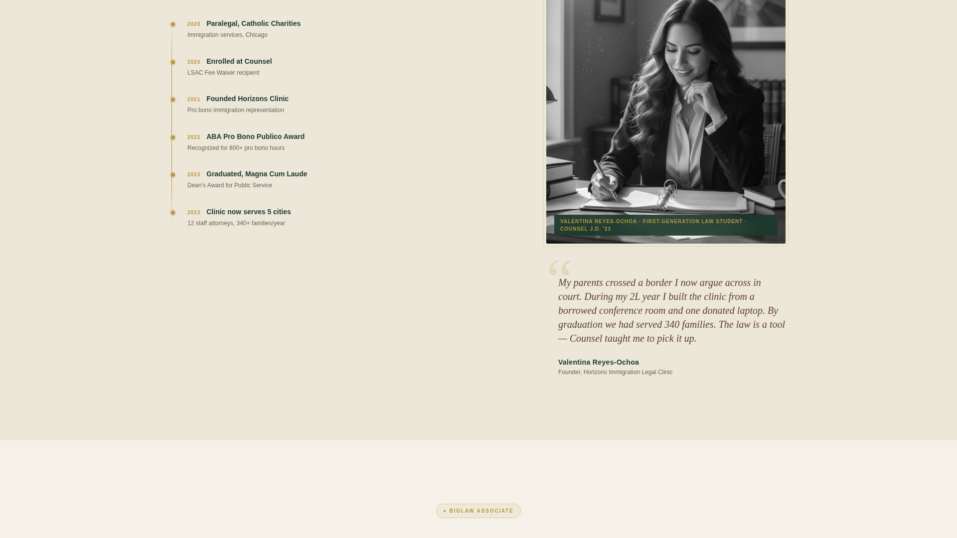 Counsel - Authoritative Lawschool Landing Page Template