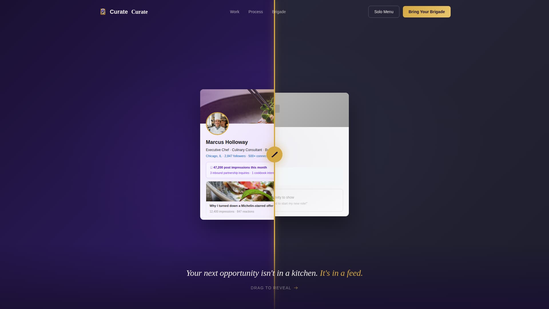 Specialist Chef Profile Professional Website Template