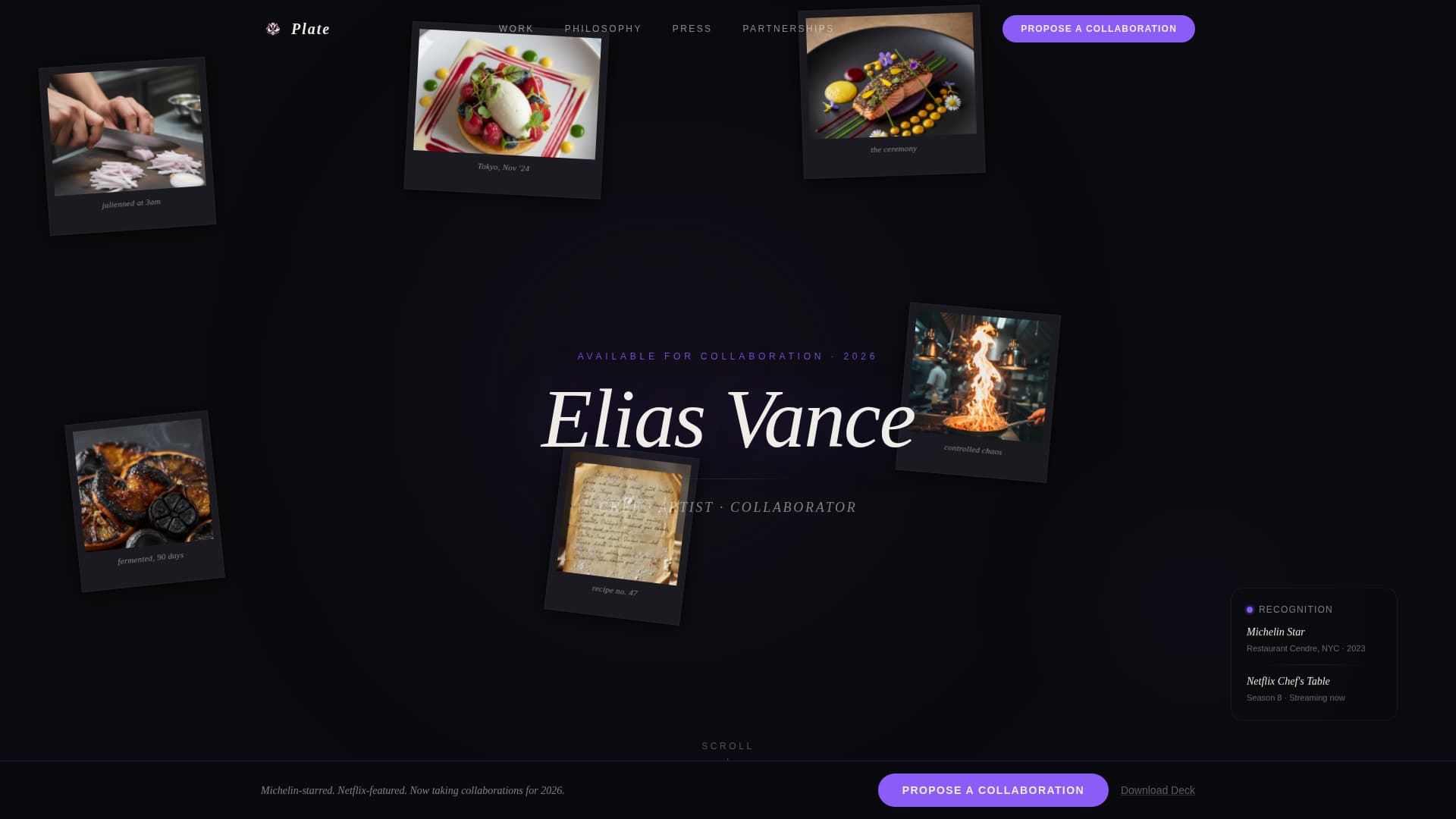 Chef Profile Professional Website Template