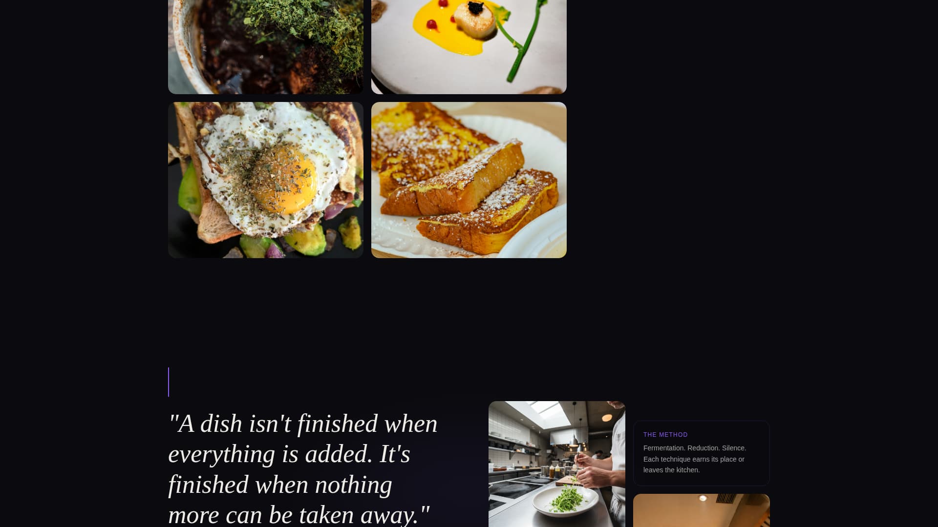 Chef Profile Professional Website Template