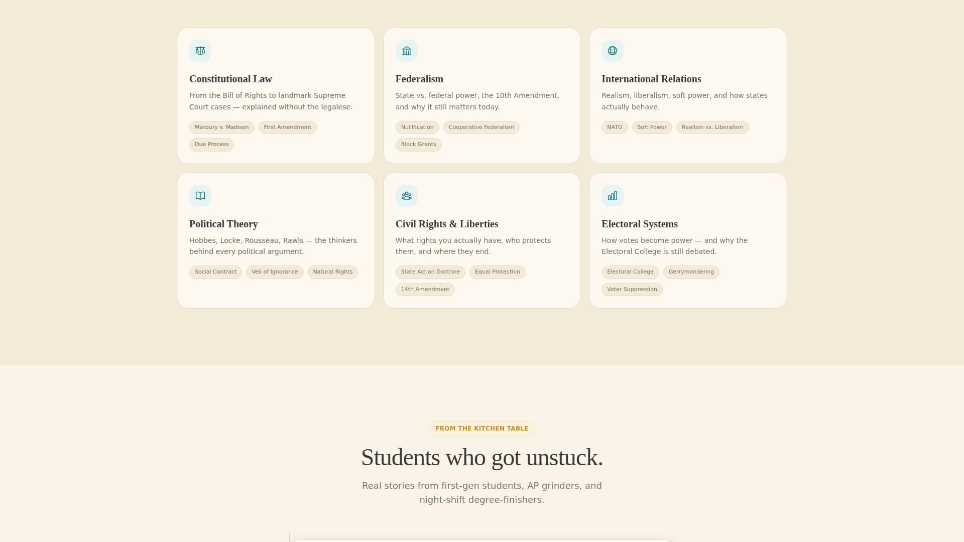 Political Science Education FAQ Website Template