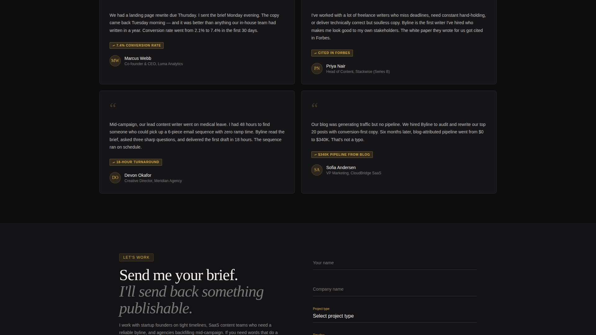 Content Writer Portfolio Specialist Portfolio Website Template