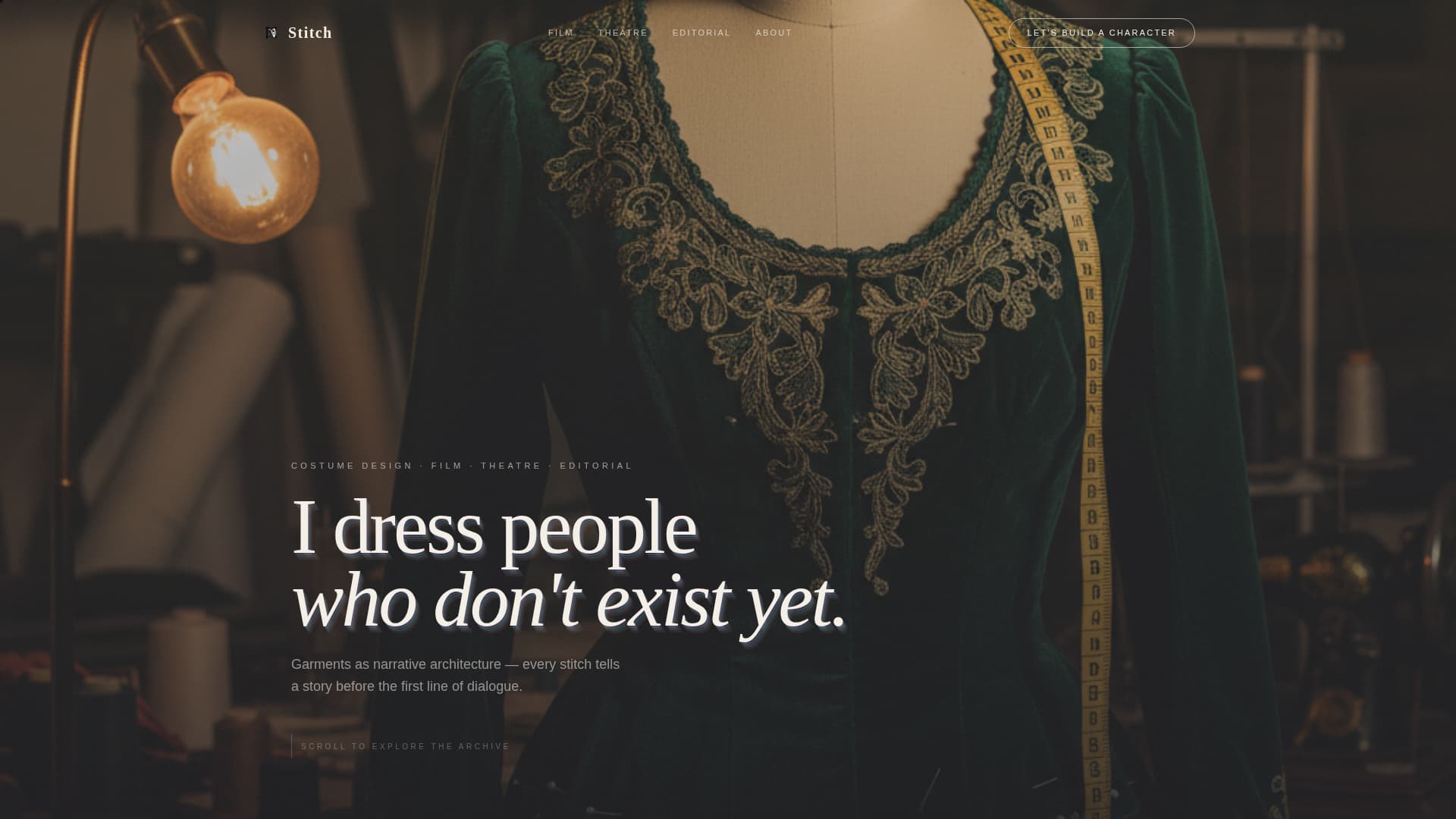 Costume Designer Portfolio Directory Website Template