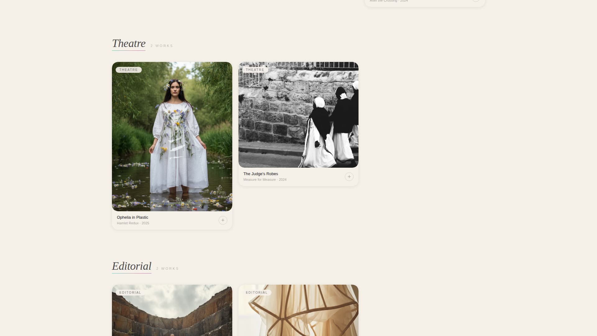 Costume Designer Portfolio Directory Website Template