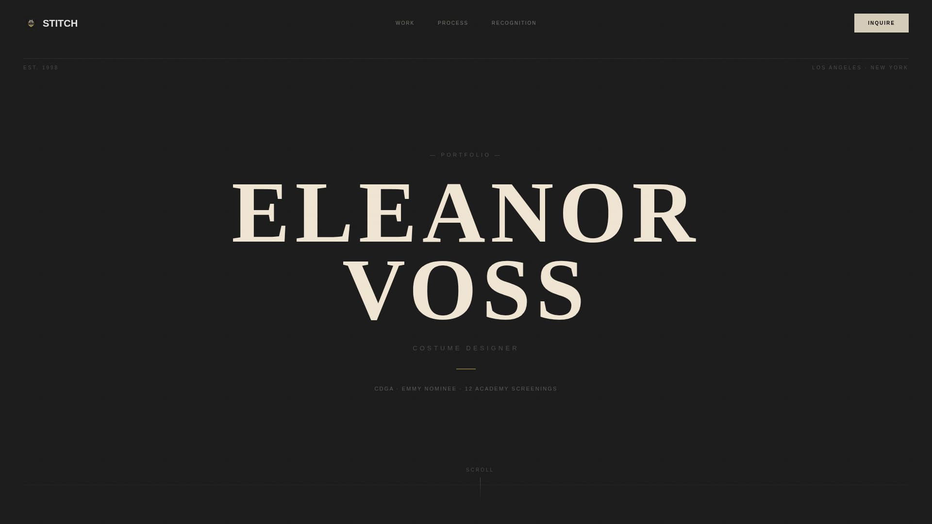 Costume Designer Portfolio Portfolio Website Template