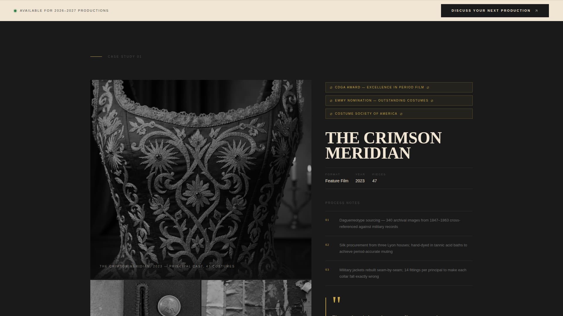 Costume Designer Portfolio Portfolio Website Template