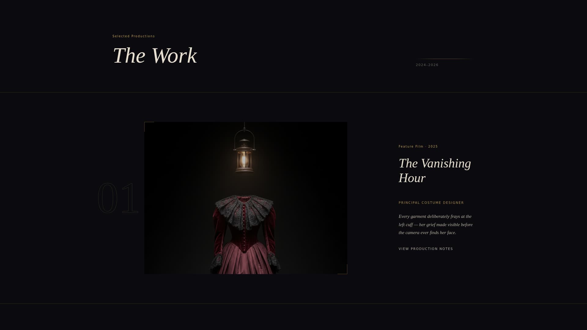 Costume Designer Portfolio Specialist Portfolio Website Template