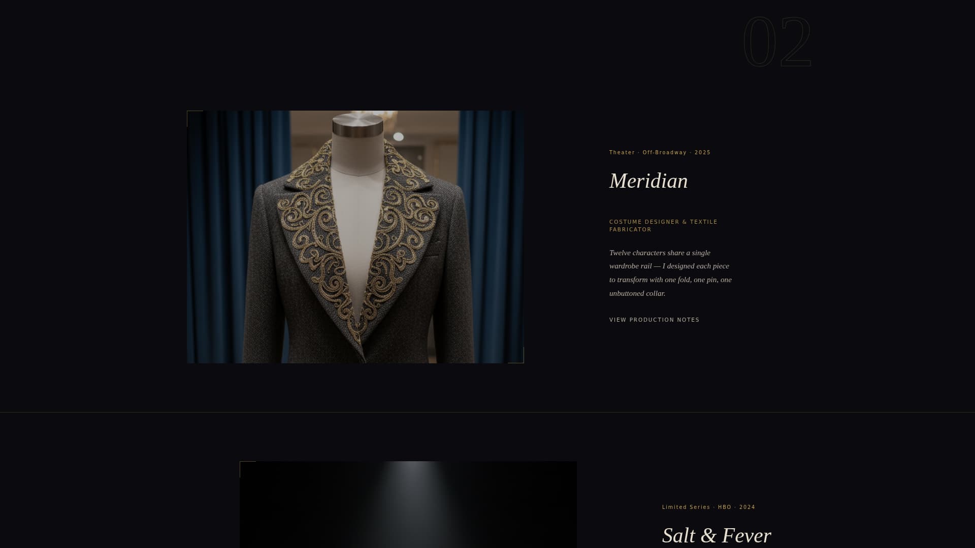 Costume Designer Portfolio Specialist Portfolio Website Template