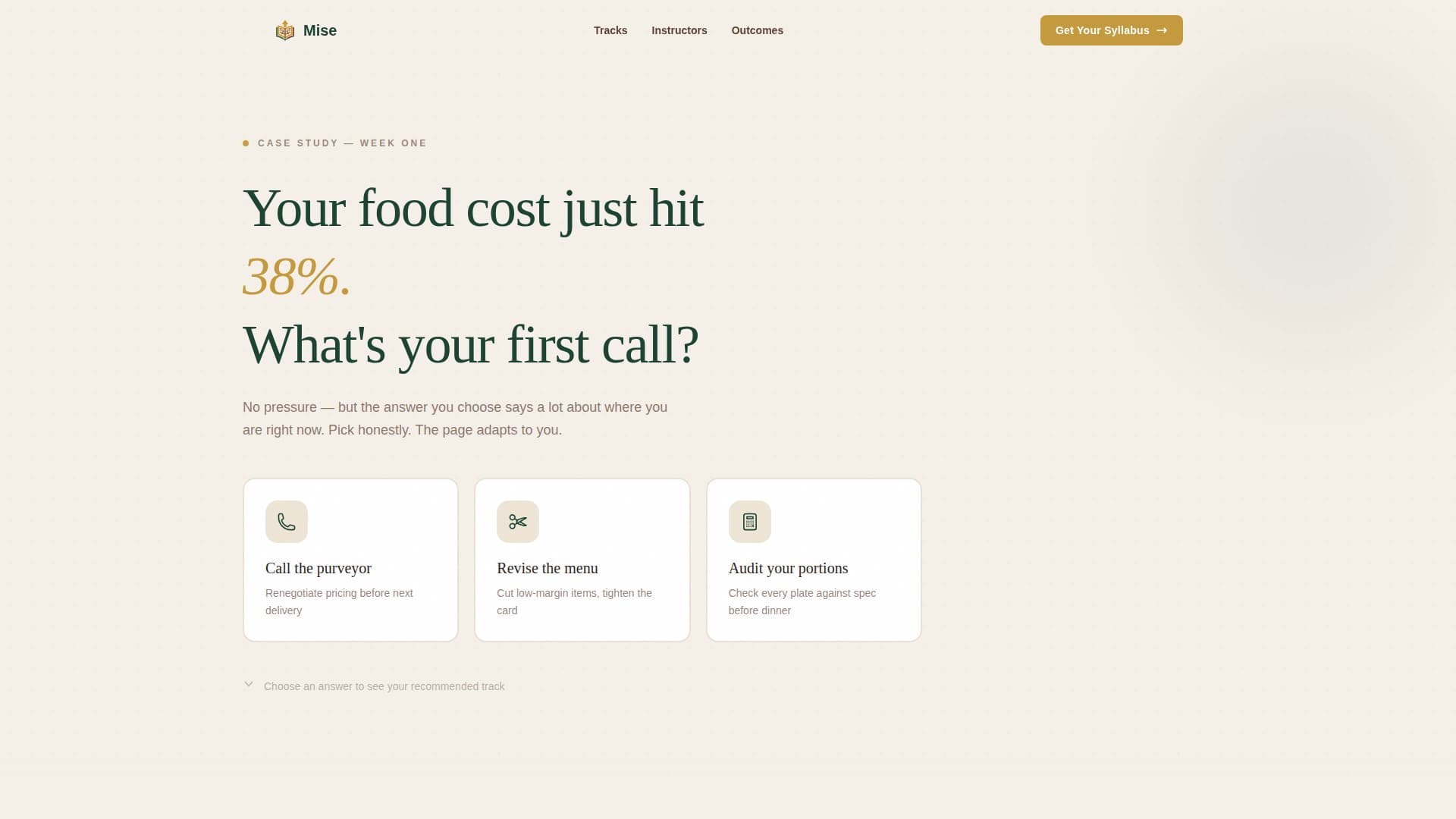 Culinary & Hospitality Education Specialist Professional Website Template