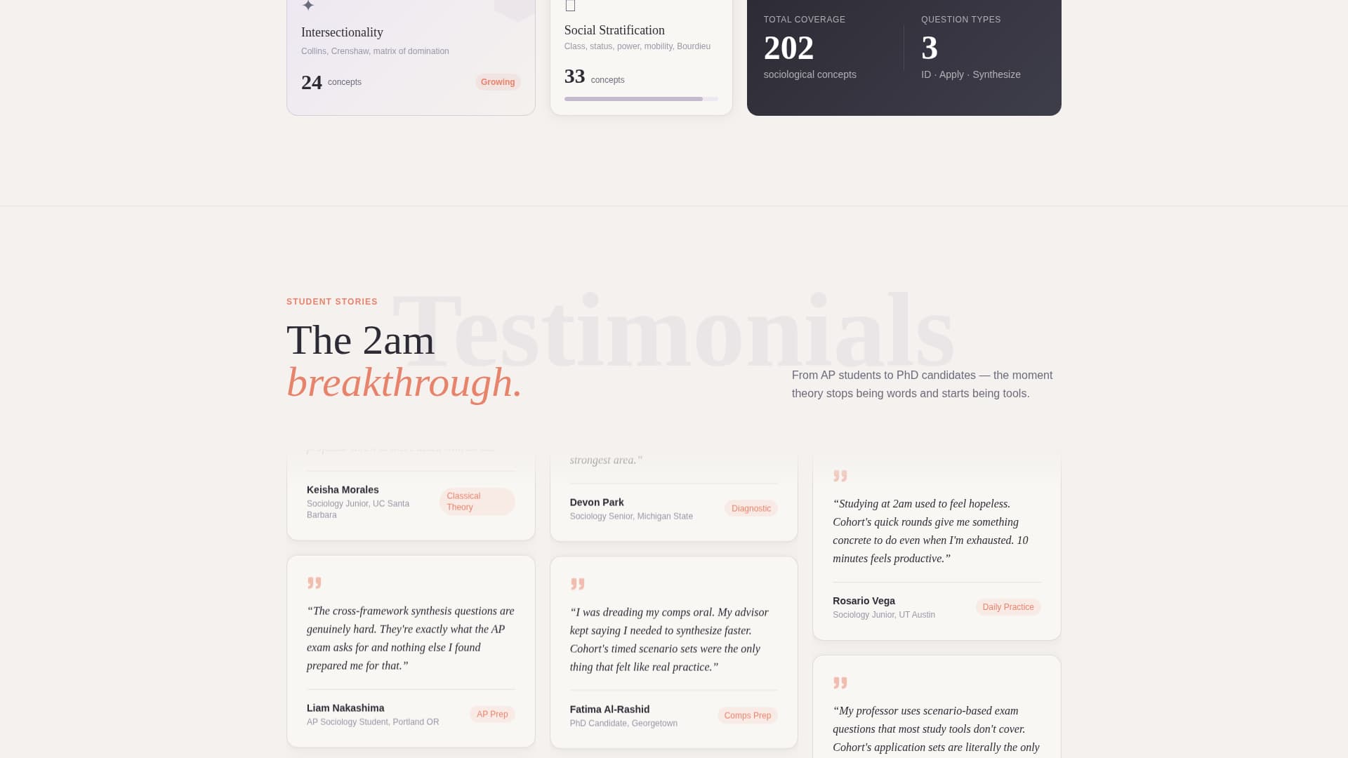 Cohort - Engaging Sociology Landing Page Template