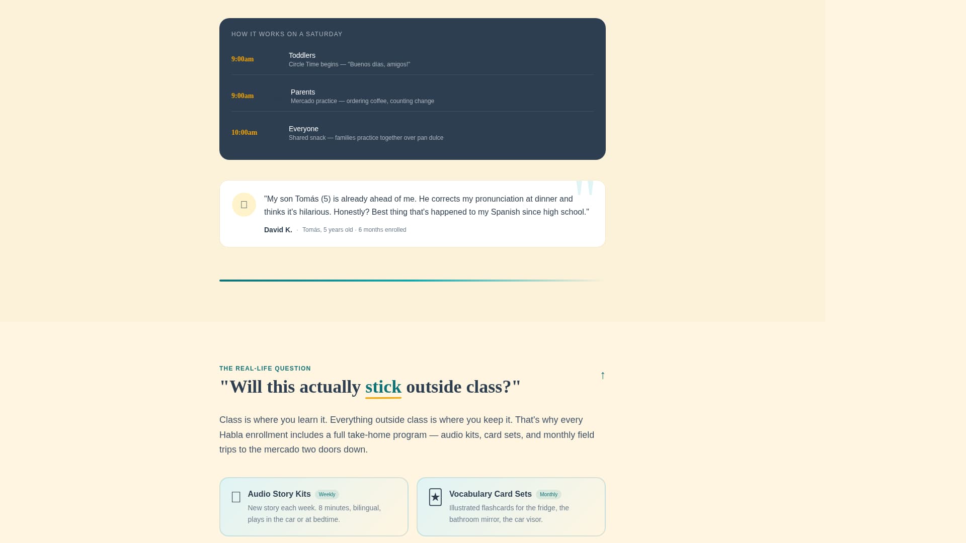Habla - Immersive Spanish Landing Page Template
