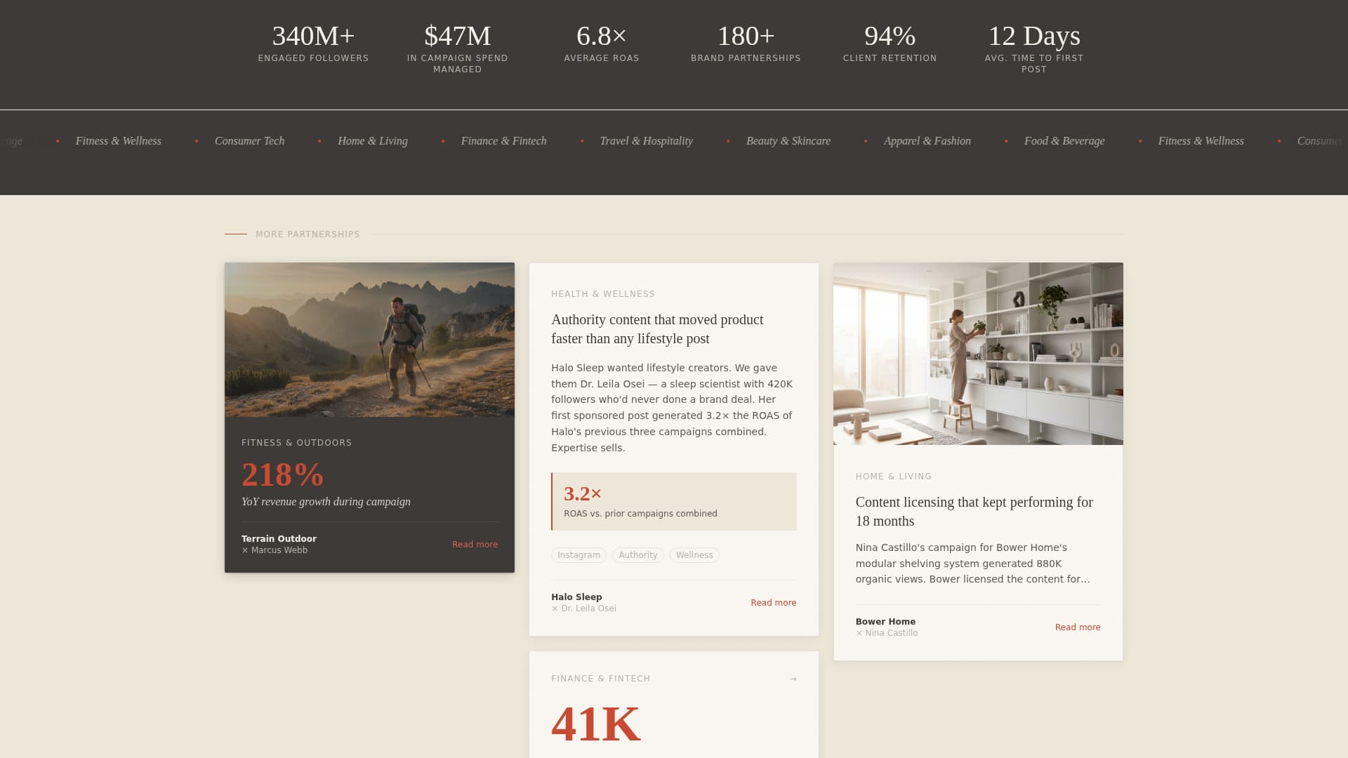 Social Media & Influencer Agency Portfolio Website Template
