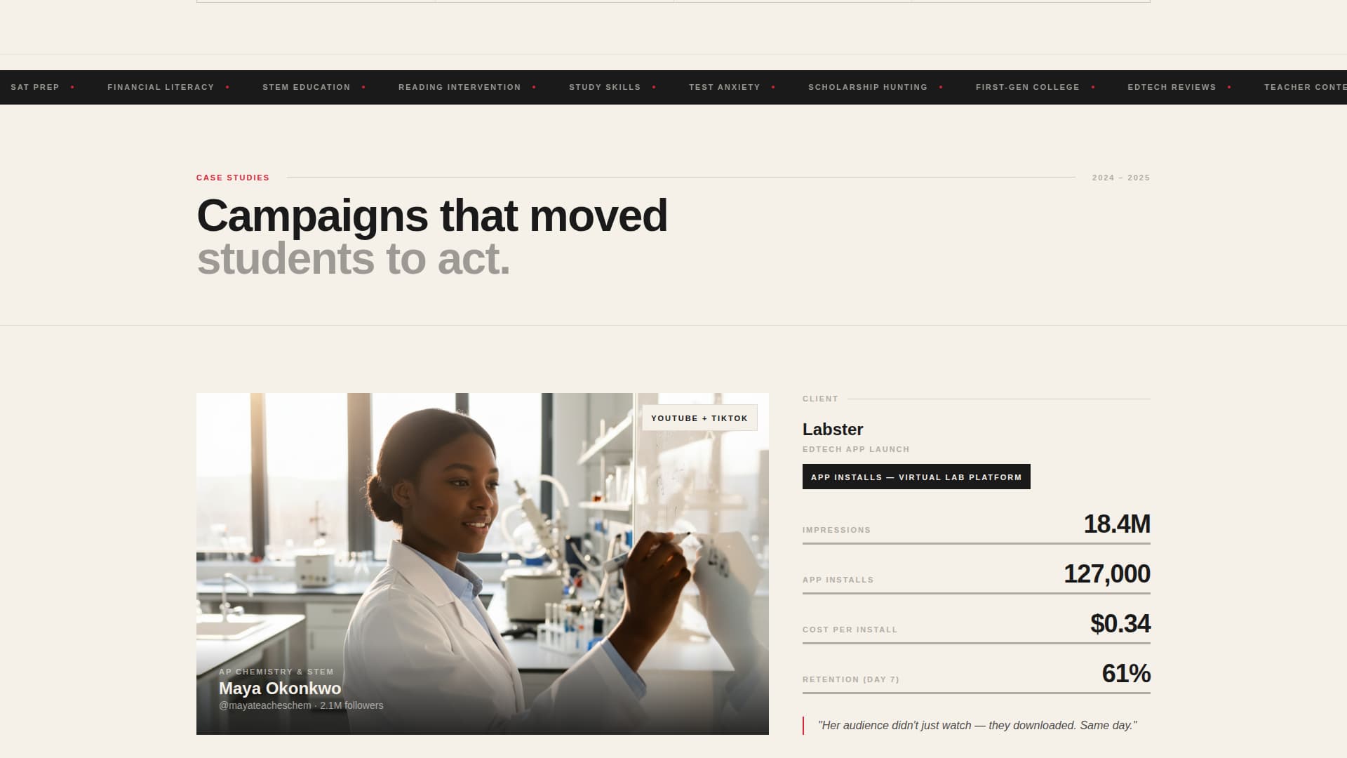 Education Marketing Agency Landing Page Template