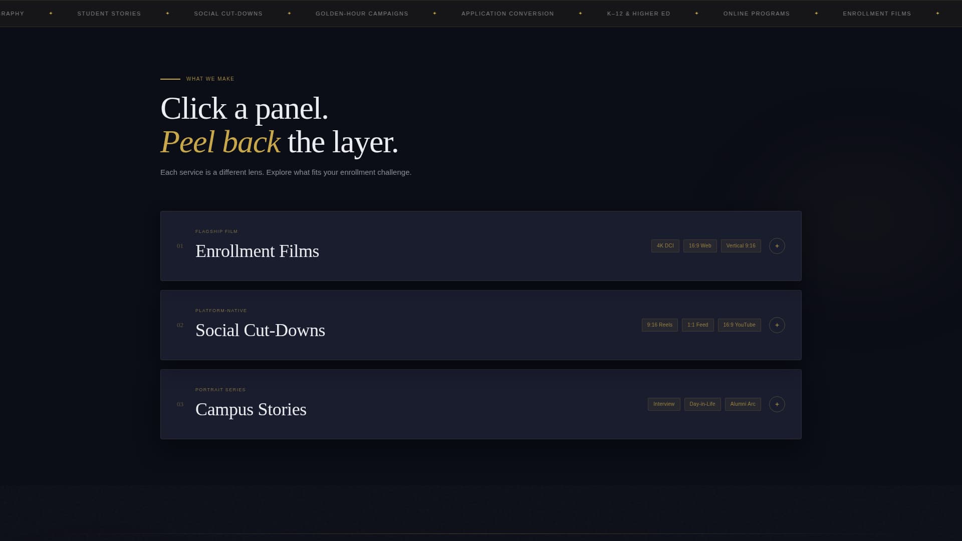 Enroll - Cinematic Education Landing Page Template