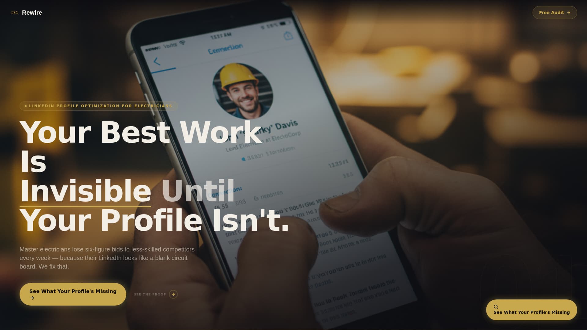 Electrician Profile Booking Website Template