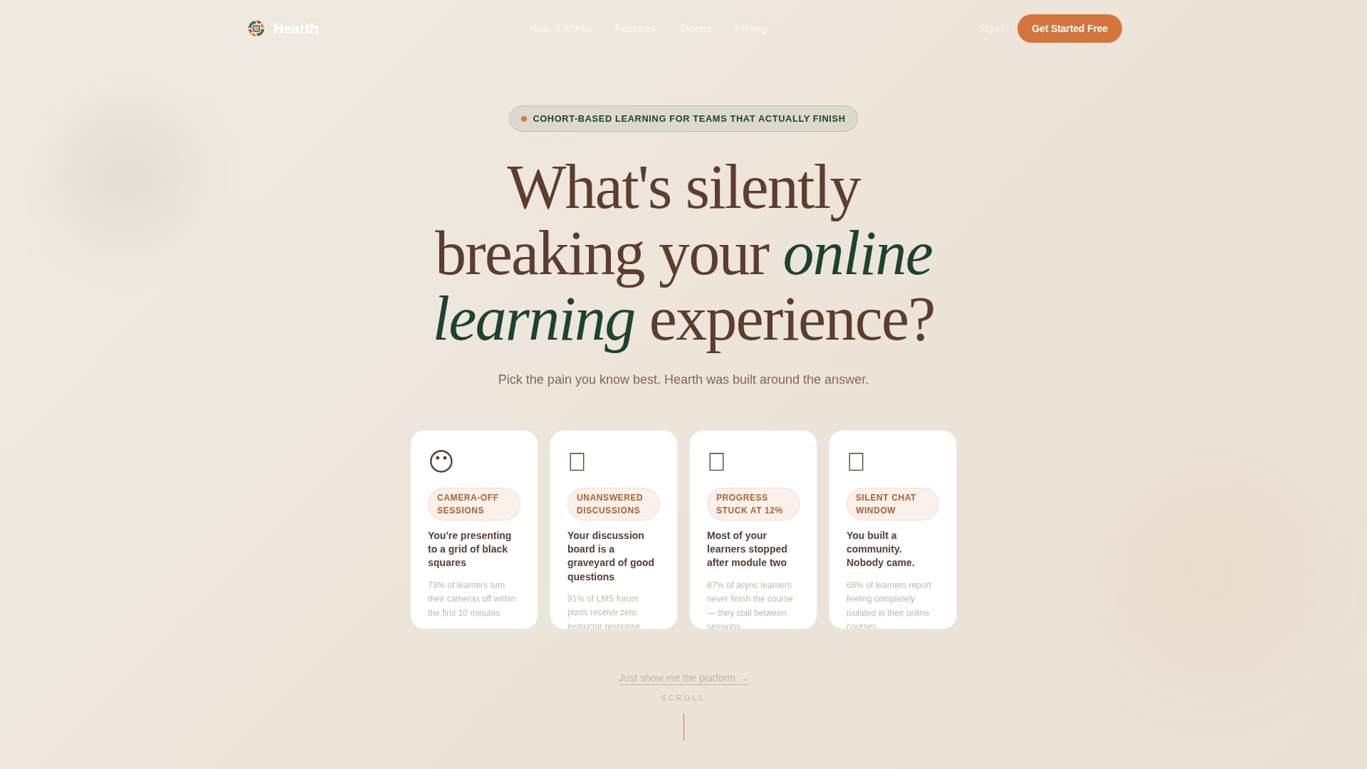 Hearth - Engaging Edtech Landing Page Template