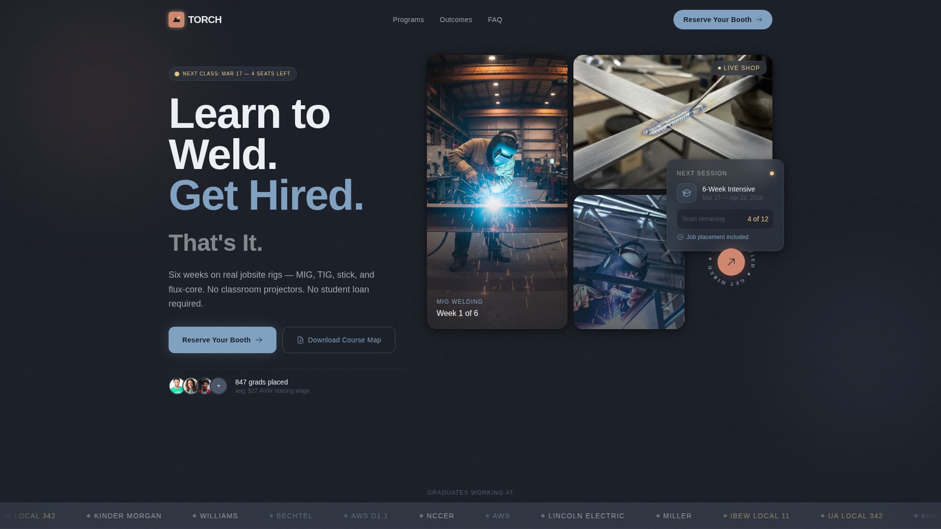 Torch - Highimpact Weldingschool Landing Page Template