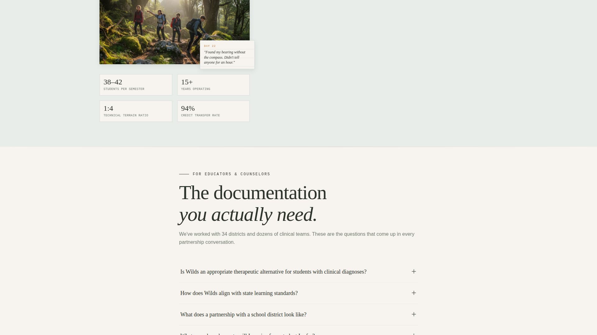 Wilds - Trusted Wildernessschool Landing Page Template