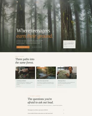 Wilds - Trusted Wildernessschool Landing Page Template