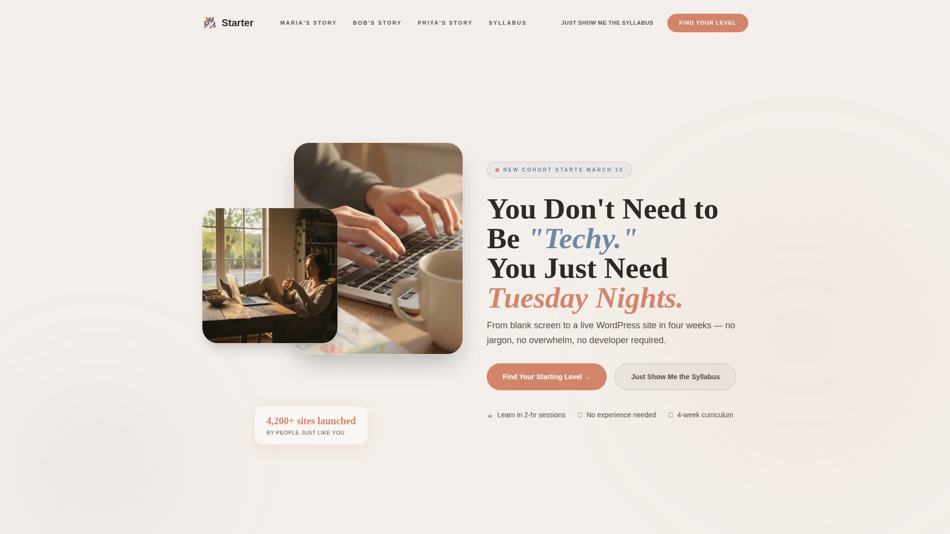 Starter - Beginner WordPress Landing Page Template