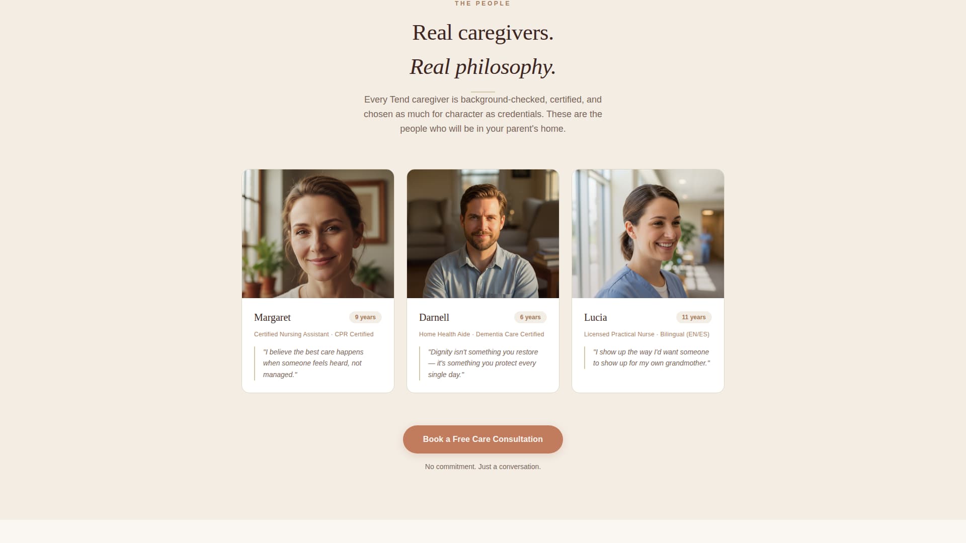 Tend - Trusted Seniorcare Landing Page Template