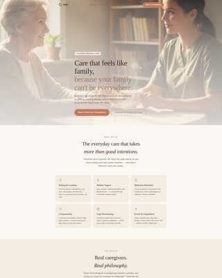 Tend - Trusted Seniorcare Landing Page Template