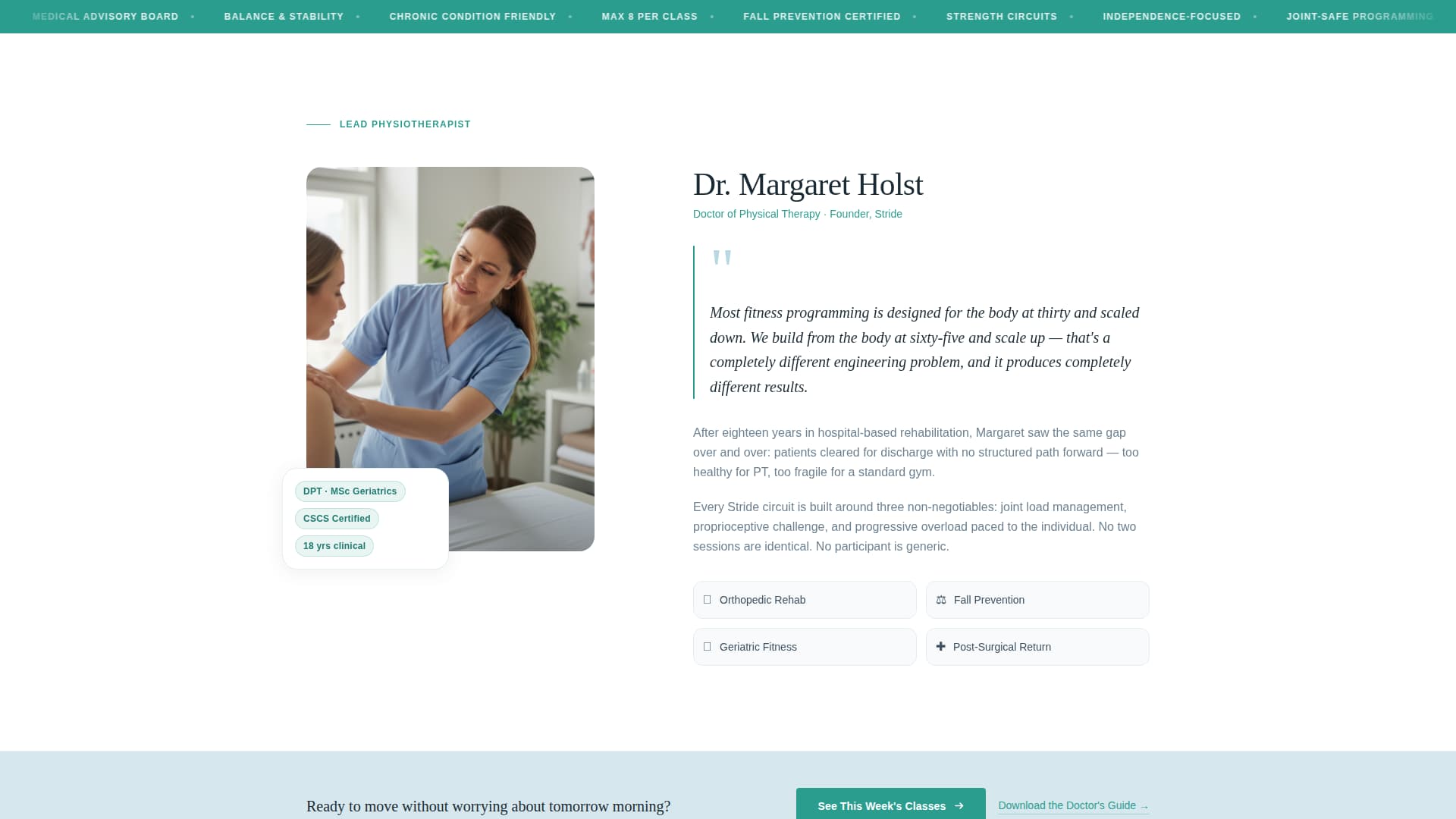 Stride - Trusted Seniorfitness Landing Page Template